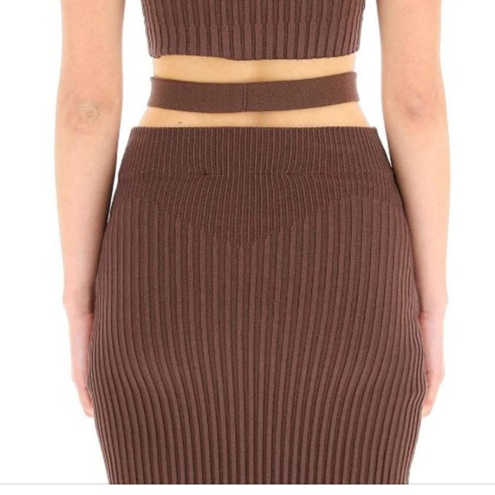 NWT Andreadamo Cut Out Ribbed Mini Skirt - Picture 2 of 10